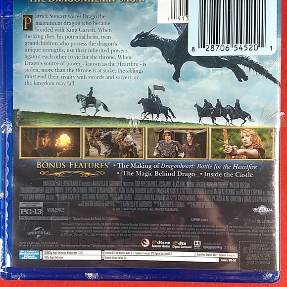 Dragon Heart: Battle for the Heartfire Blu Ray, Factory Sealed, Patrick Stewart - Picture 4 of 9